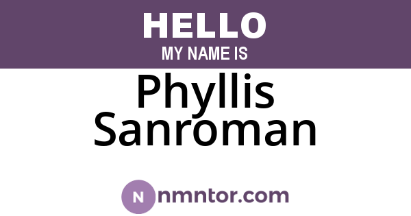 Phyllis Sanroman