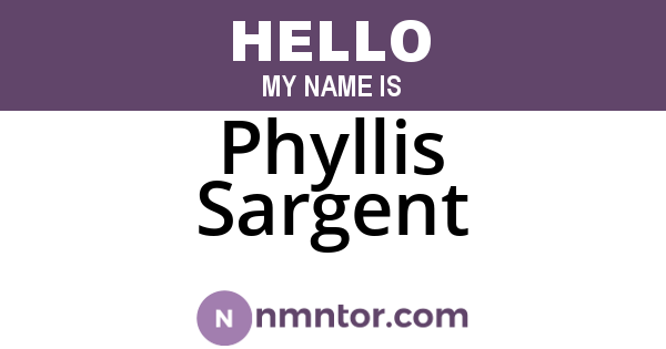 Phyllis Sargent