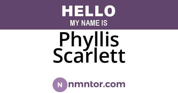 Phyllis Scarlett