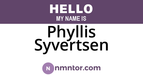 Phyllis Syvertsen
