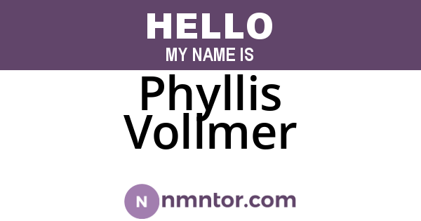Phyllis Vollmer