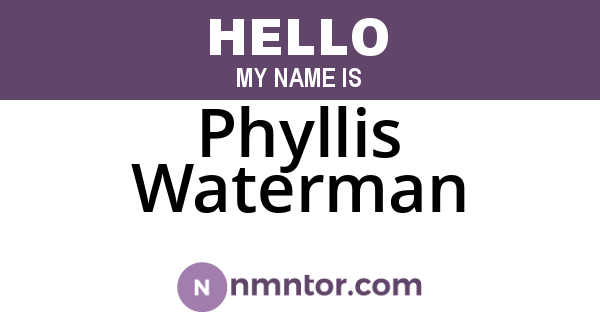 Phyllis Waterman