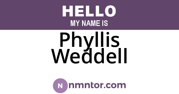 Phyllis Weddell