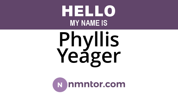 Phyllis Yeager