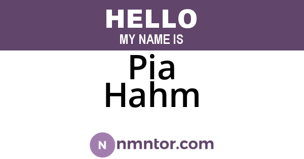 Pia Hahm