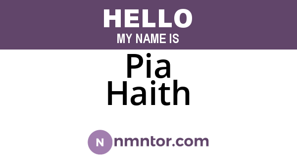 Pia Haith