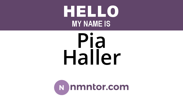 Pia Haller