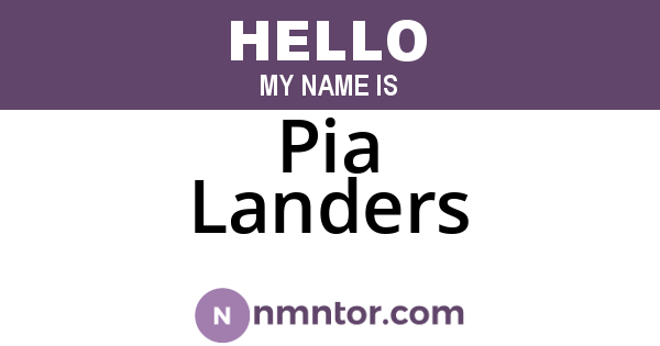 Pia Landers