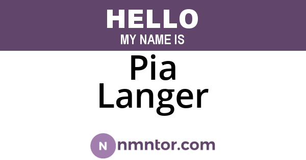 Pia Langer
