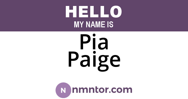 Pia Paige