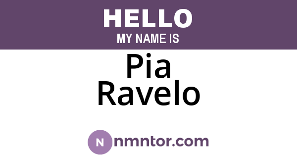 Pia Ravelo