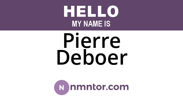 Pierre Deboer