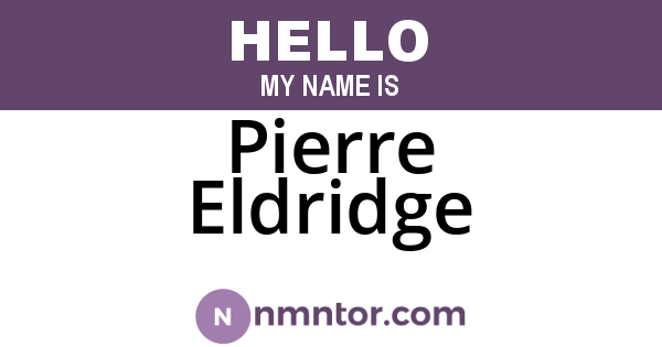 Pierre Eldridge