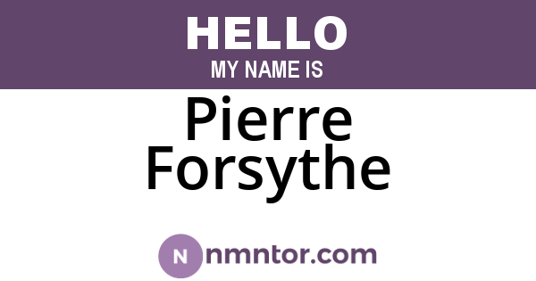 Pierre Forsythe