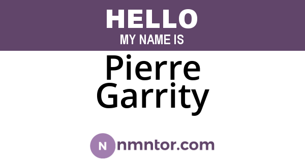 Pierre Garrity
