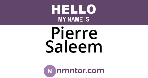 Pierre Saleem