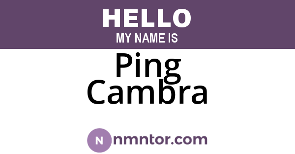 Ping Cambra