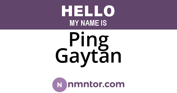 Ping Gaytan