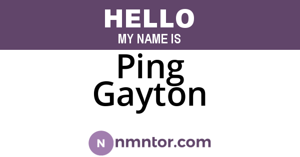 Ping Gayton