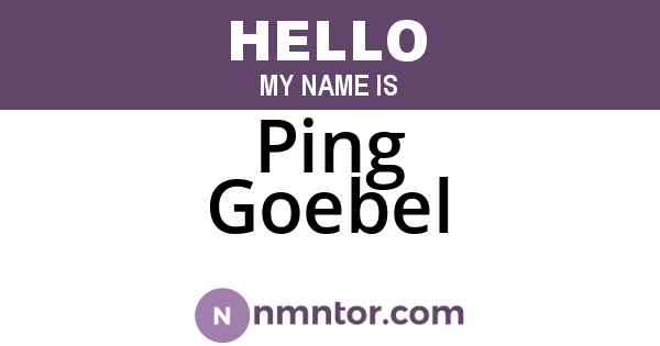 Ping Goebel