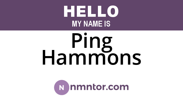 Ping Hammons