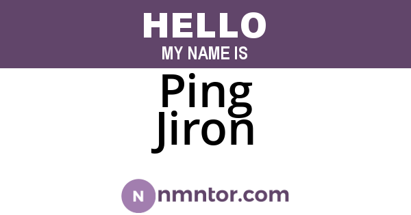 Ping Jiron