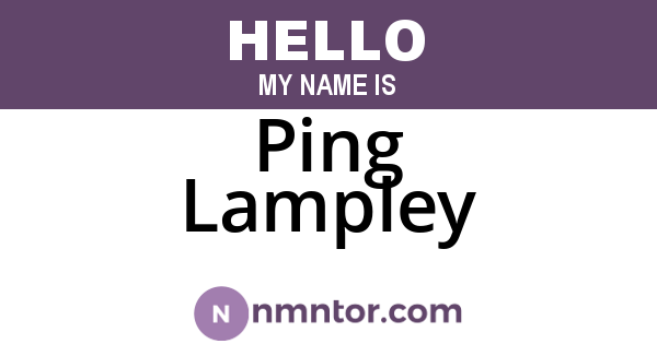 Ping Lampley