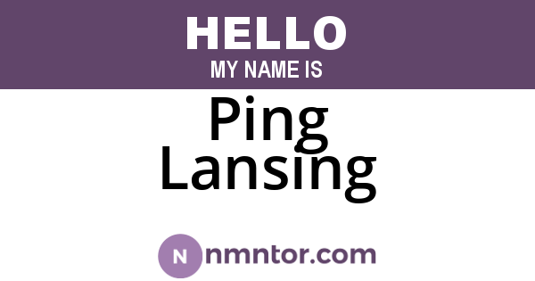 Ping Lansing