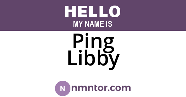 Ping Libby