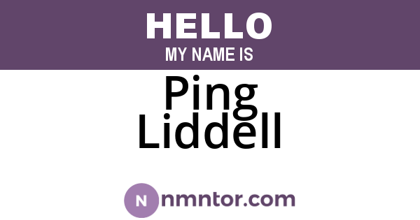 Ping Liddell