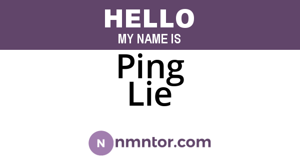 Ping Lie