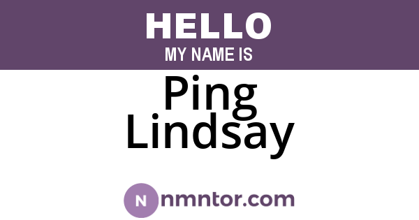 Ping Lindsay
