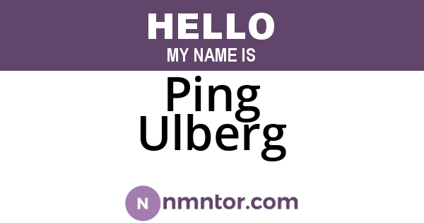 Ping Ulberg