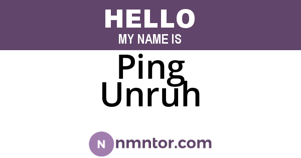 Ping Unruh