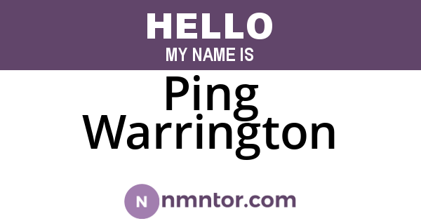 Ping Warrington
