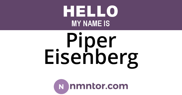 Piper Eisenberg