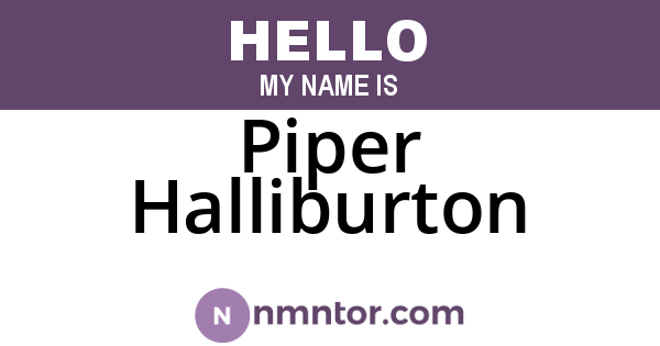 Piper Halliburton