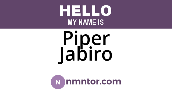 Piper Jabiro