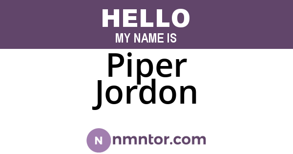Piper Jordon