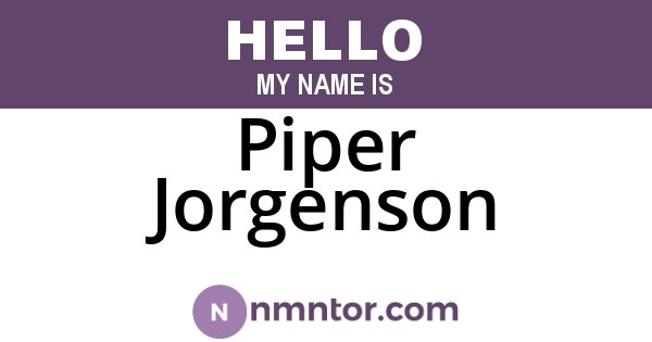 Piper Jorgenson