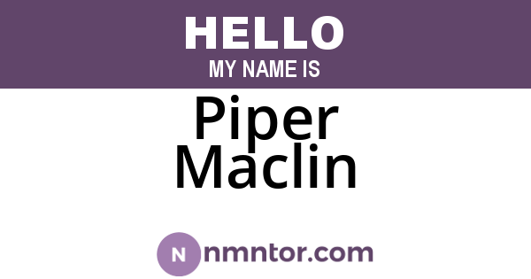 Piper Maclin