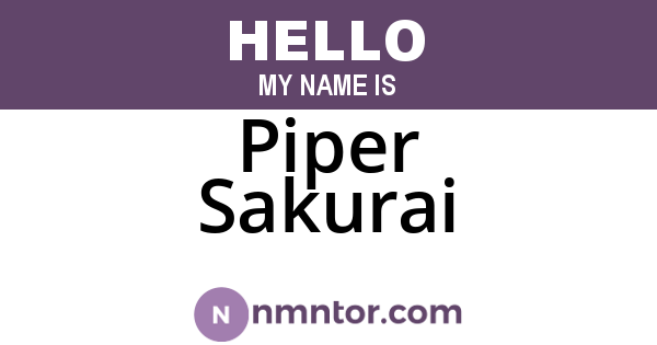 Piper Sakurai