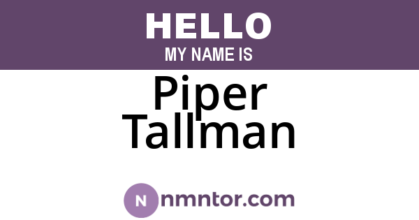 Piper Tallman
