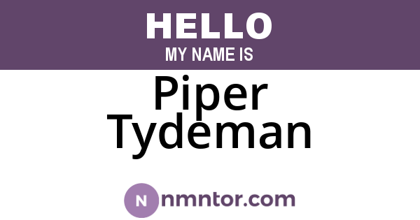 Piper Tydeman