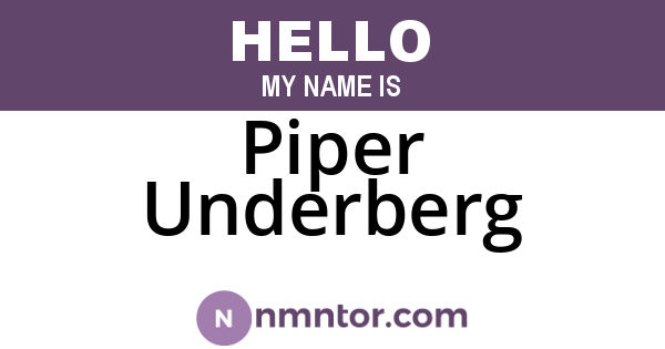 Piper Underberg