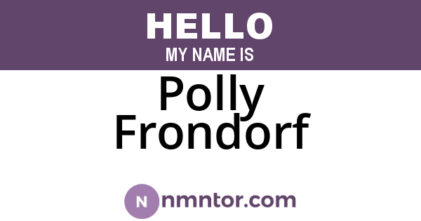 Polly Frondorf