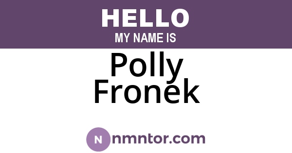Polly Fronek