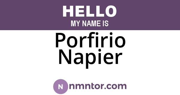 Porfirio Napier