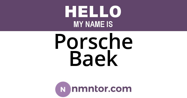 Porsche Baek