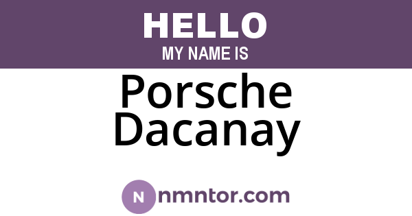 Porsche Dacanay
